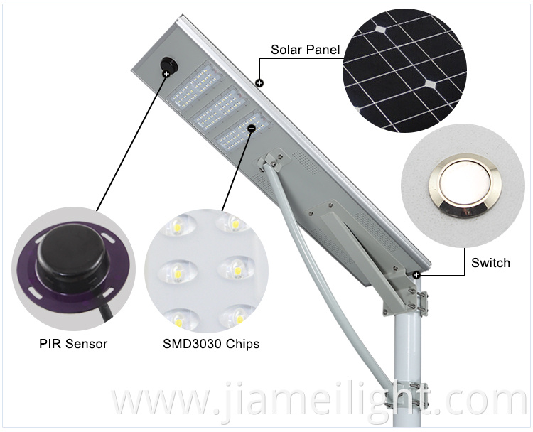 50W IP65 outdoor adjustable integrated motion sensor all in one led solar light